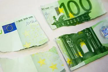 Roztrhnutá eurobankovka