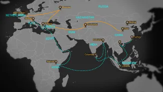 Mapa Belt and Road