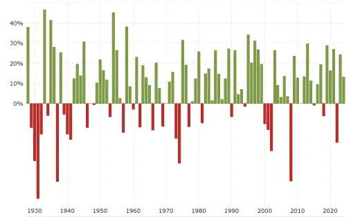 Ročné výnosy S&P 500
