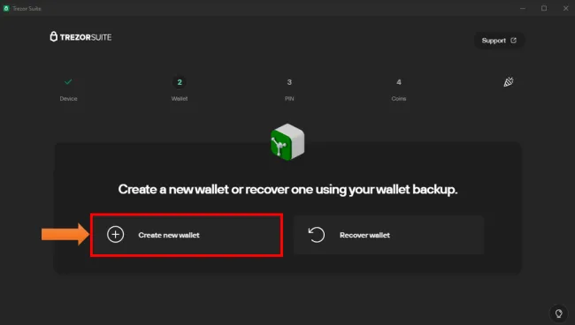 Vytvorenie novej peňaženky