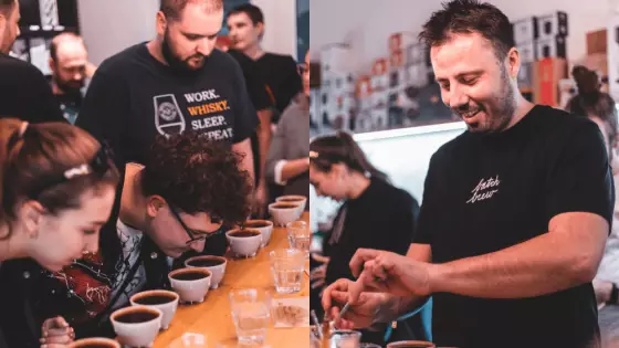 Cupping v Bomba barista