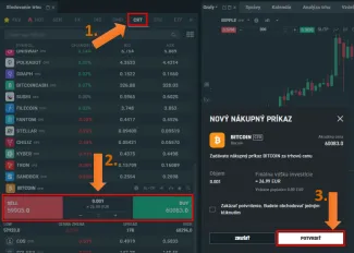 Nákup Bitcoinu na XTB