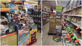 Neporiadok v supermarkete Biedronka