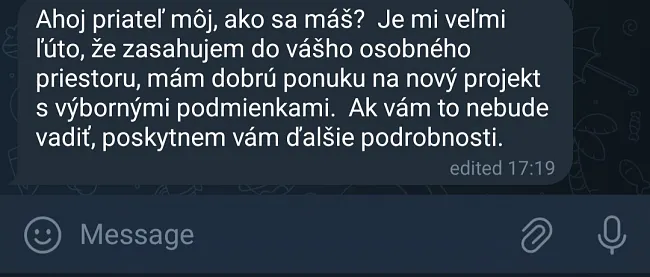 Príklad podvodnej správy