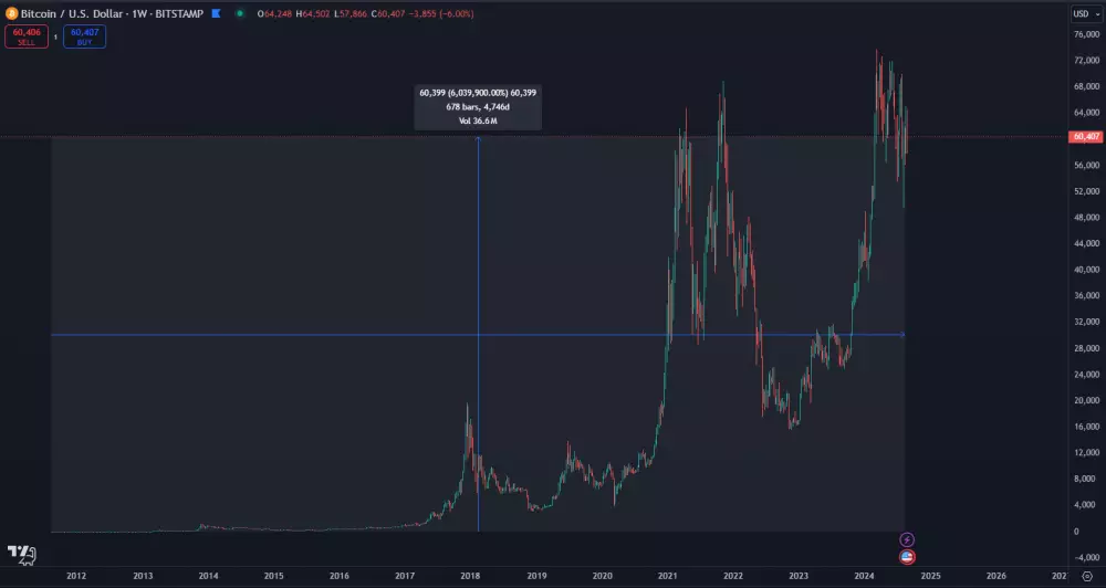 Zhodnotenie Bitcoinu od 1 dolára