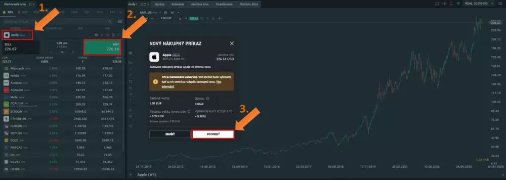 Nákup akcií Apple na XTB