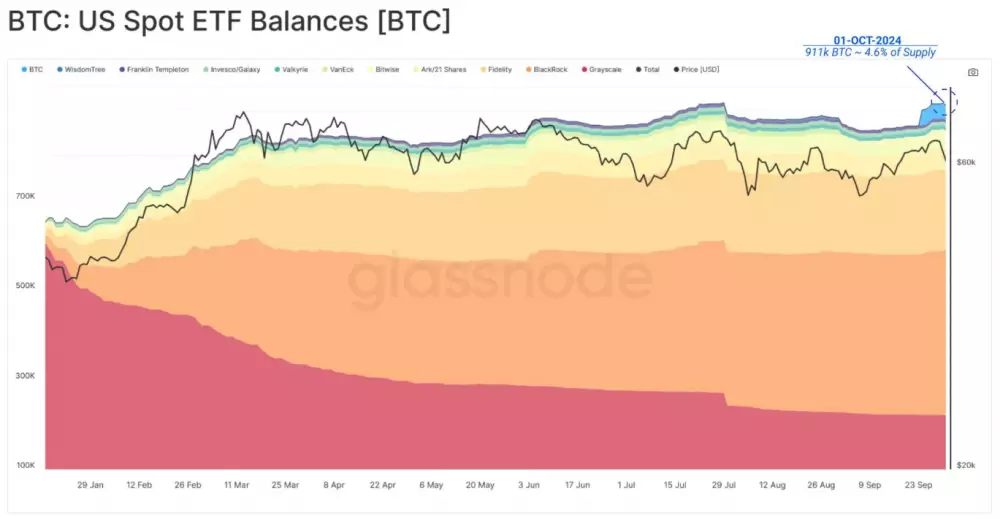 Podiel držieb v BTC ETF