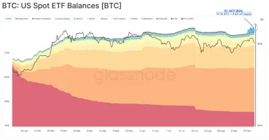 Podiel držieb v BTC ETF