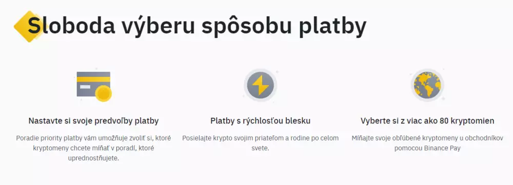 Výhody Binance Pay