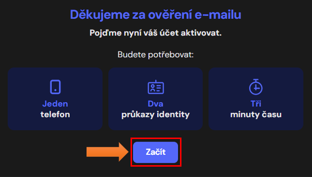 Aktivácia účtu Coinmate