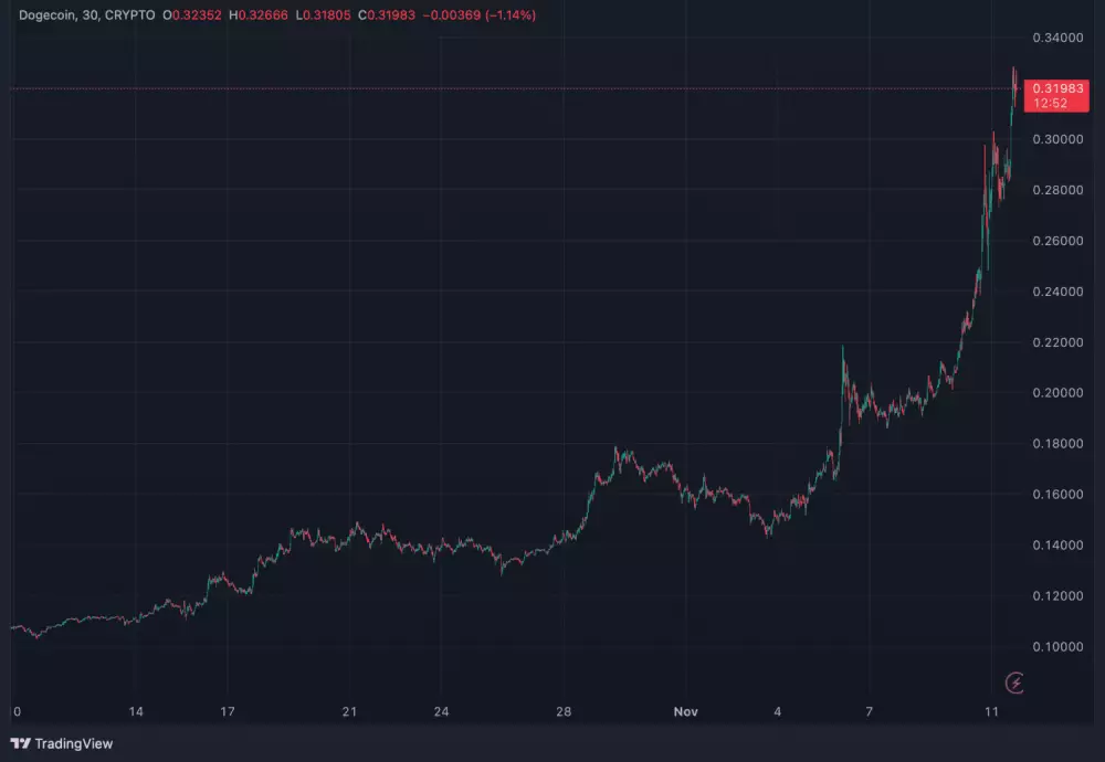 DOGE v týchto dňoch porástol