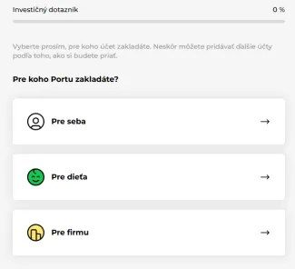 Investičný dotazník na Portu