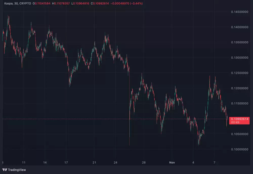 Kaspa zaznamenala za posledný mesiac mierny pokles