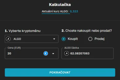 Nákup kryptomeny ALGO na Anycoine