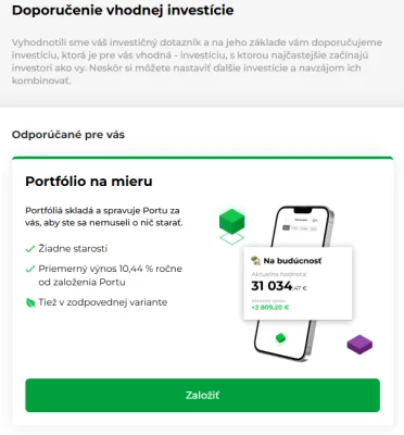 Odporúčaná investícia