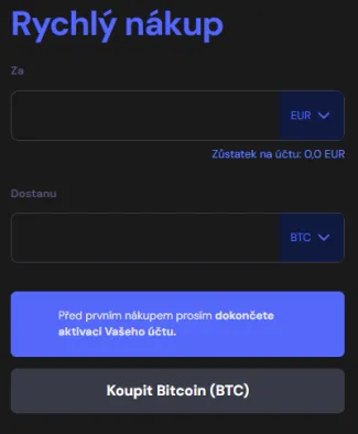 Rýchly nákup na burze Coinmate