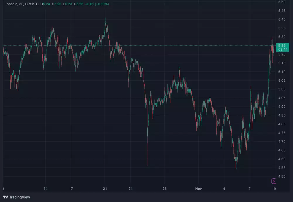 Toncoin zaznamenal za posledný mesiac pády aj vzostupy