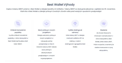 Výhody Best Wallet.