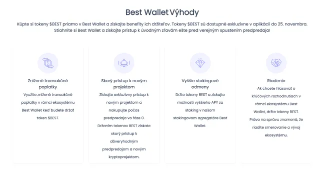Výhody Best Wallet.