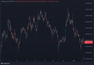 Vývoj Shiba Inu za posledný mesiac