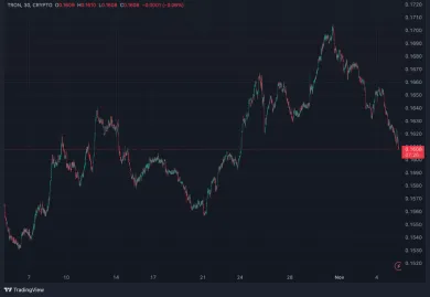Vývoj TRX za posledný mesiac