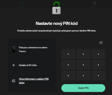 Zadanie PIN kódu