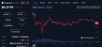 Aktuálny cenový vývoj Dogecoinu