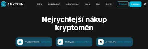 Anycoin domovská stránka