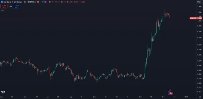 Cardano masívne rastie