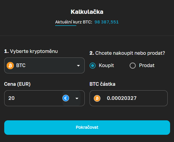 Nákup Bitcoinu na Anycoine