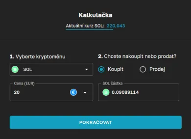 Nákup Solany na burze Anycoin