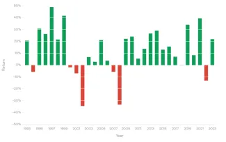 Americké akcie od roku 1993