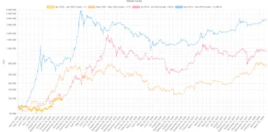 Bitcoinová cena medzi halvingami