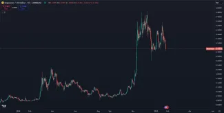DOGE je najväčší meme coin. Zdroj: TradingView