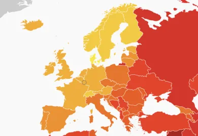 Mapa korupcie v Európe