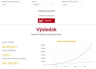 Mesačná investícia 100 eur