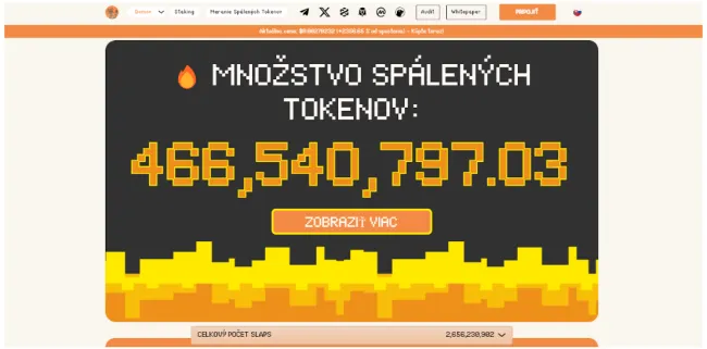 Množstvo spálených tokenov