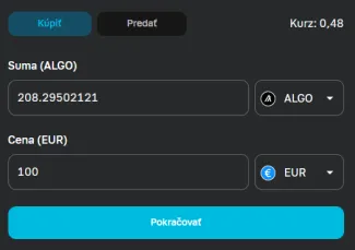 Nákup ALGO na Anycoine