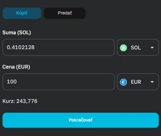 Nákup Solany na Anycoine
