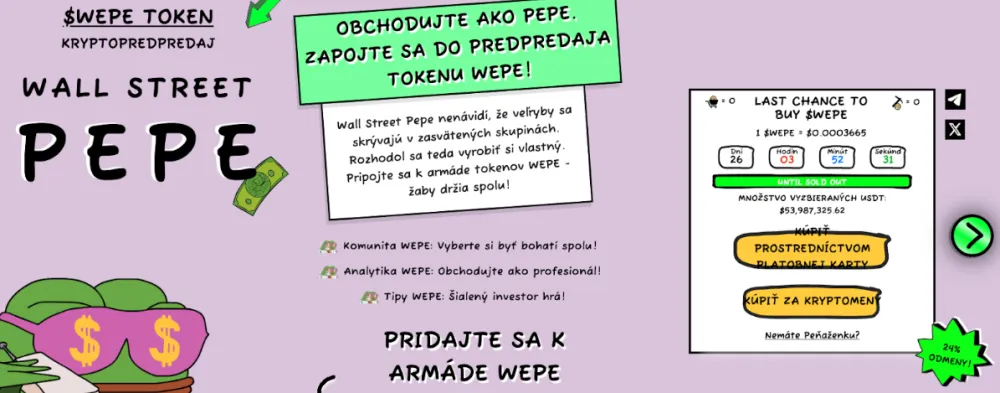 Predpredaj tokenu WEPE