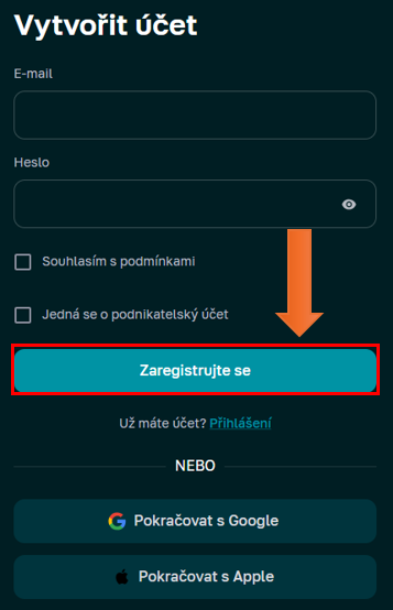 Prihlasovacie údaje