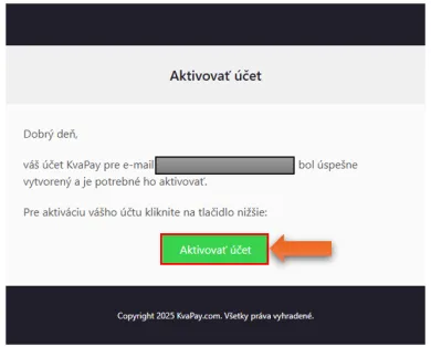 Aktivácia KvaPay účtu