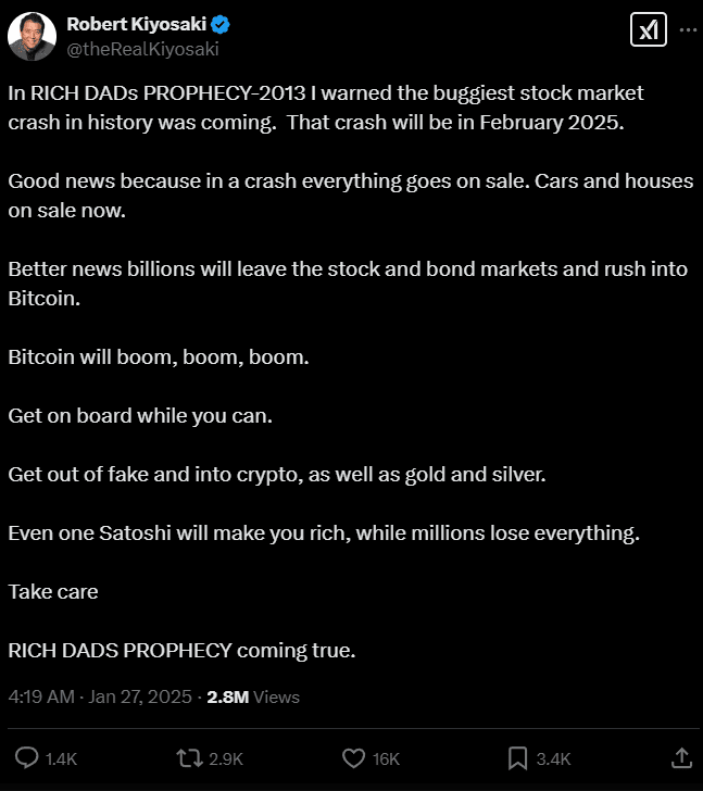 Robert Kiyosaki opäť varuje pred krízou