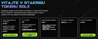 Staking tokenov Solaxy