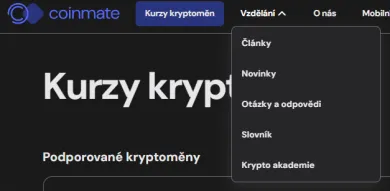 Coinmate vzdelanie