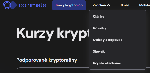 Coinmate vzdelanie