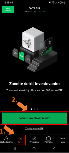 Domovská stránka aplikácie