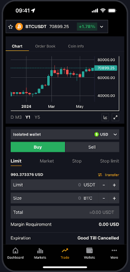 Mobilná aplikácia BITmarkets