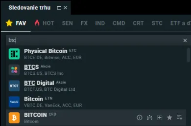 Možnosti investovania do Bitcoinu na XTB