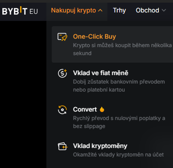 Možnosti nákupu Bitcoinu na Bybit EU